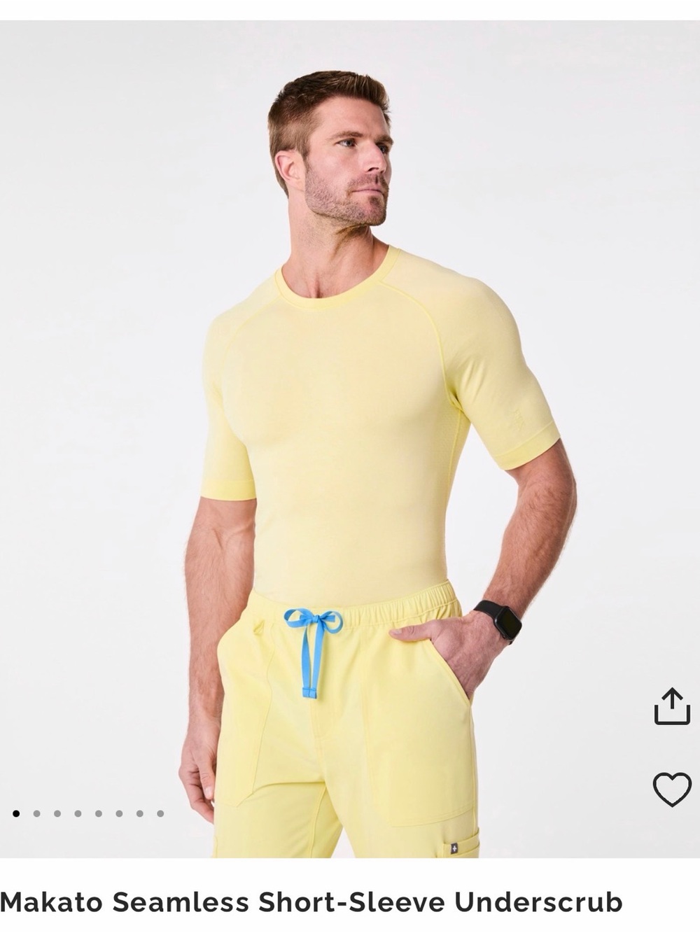 Figs Makato Seamless Short-Sleeve Underscrub sunlight